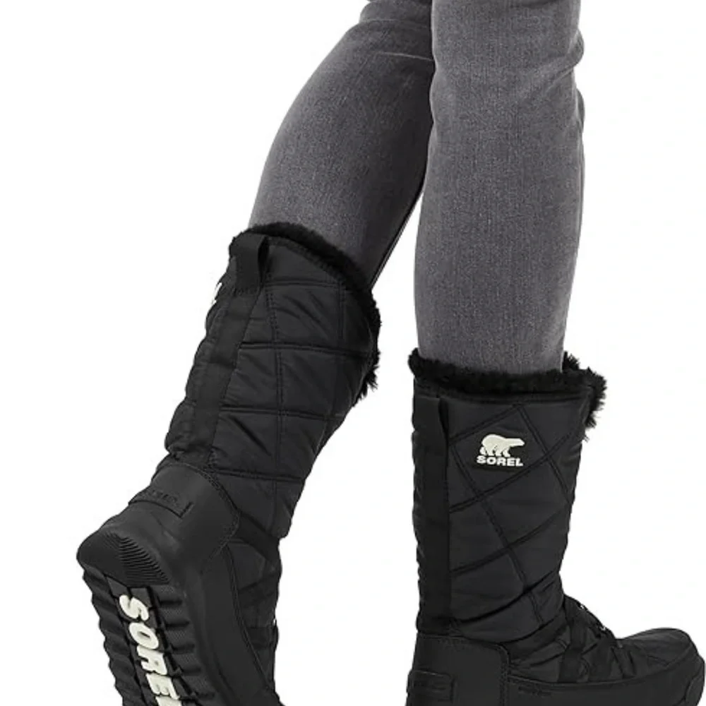 Sorel Whitney II Black Faux Fur Lined Boots